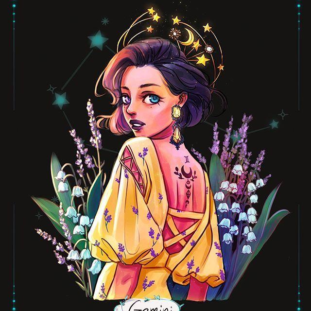 画12十二星座公主怎么画（画师绘制的12星座小姐姐）